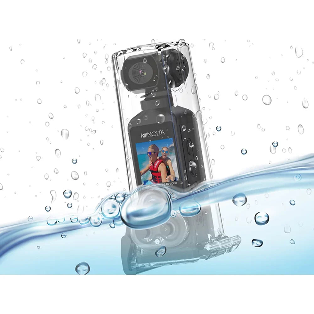Minolta MN4KP1 4K Ultra  Pocket Camcorder w/WiFi & Waterproof Housing (Black)