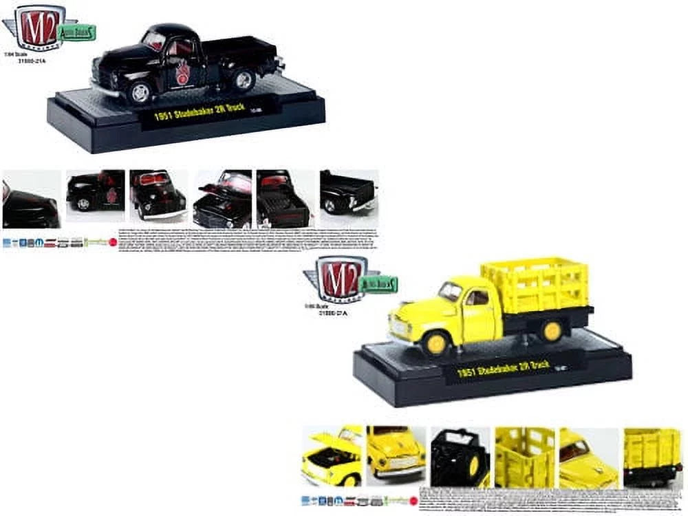 Auto Trucks Release 21A 1951 Studebaker 2R 2pc Cars Set W/ 1/64 Diecast Model Cars by M2