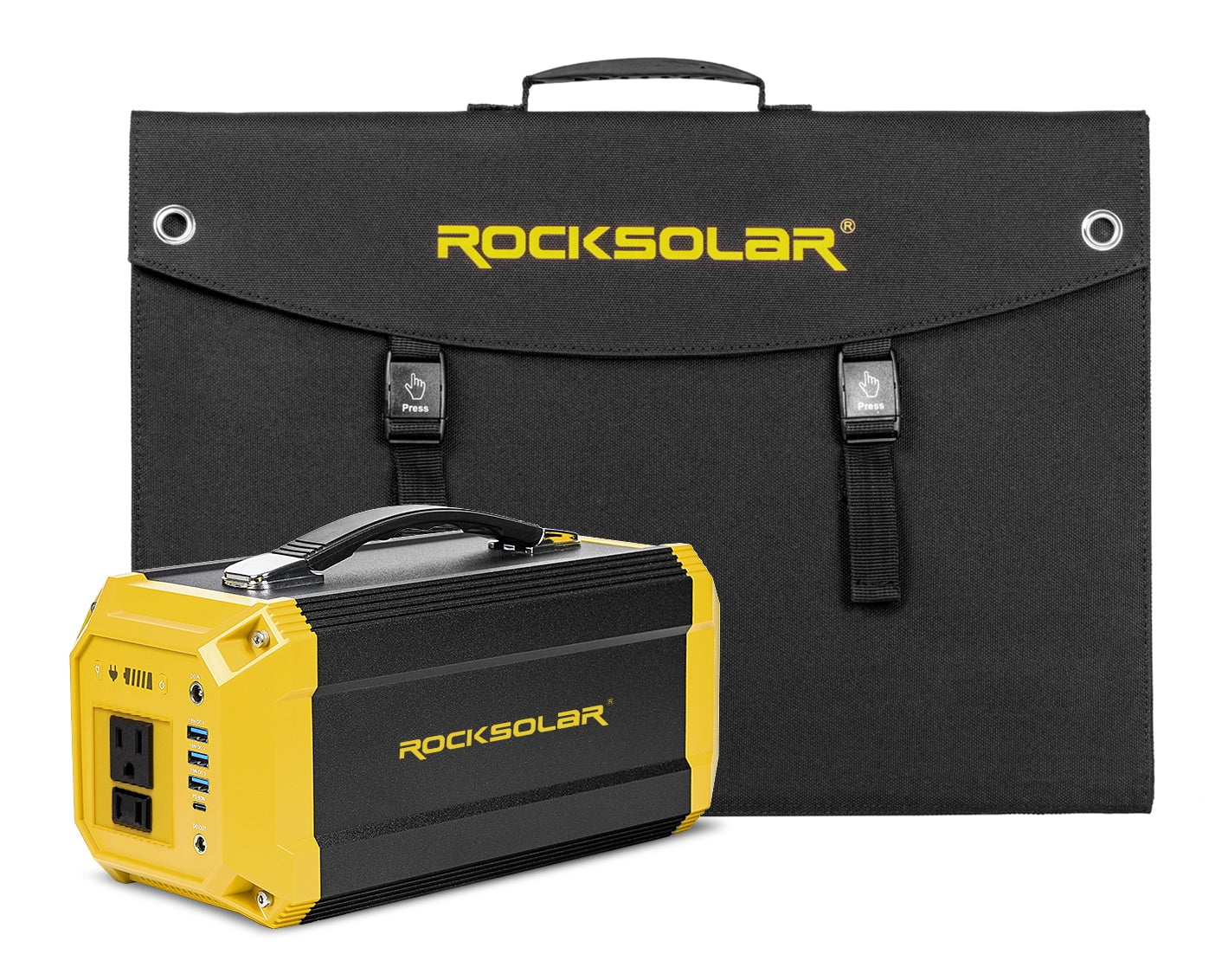 Utility 300W Portable Power Station with 60W Foldable Solar Panel Generator Kit