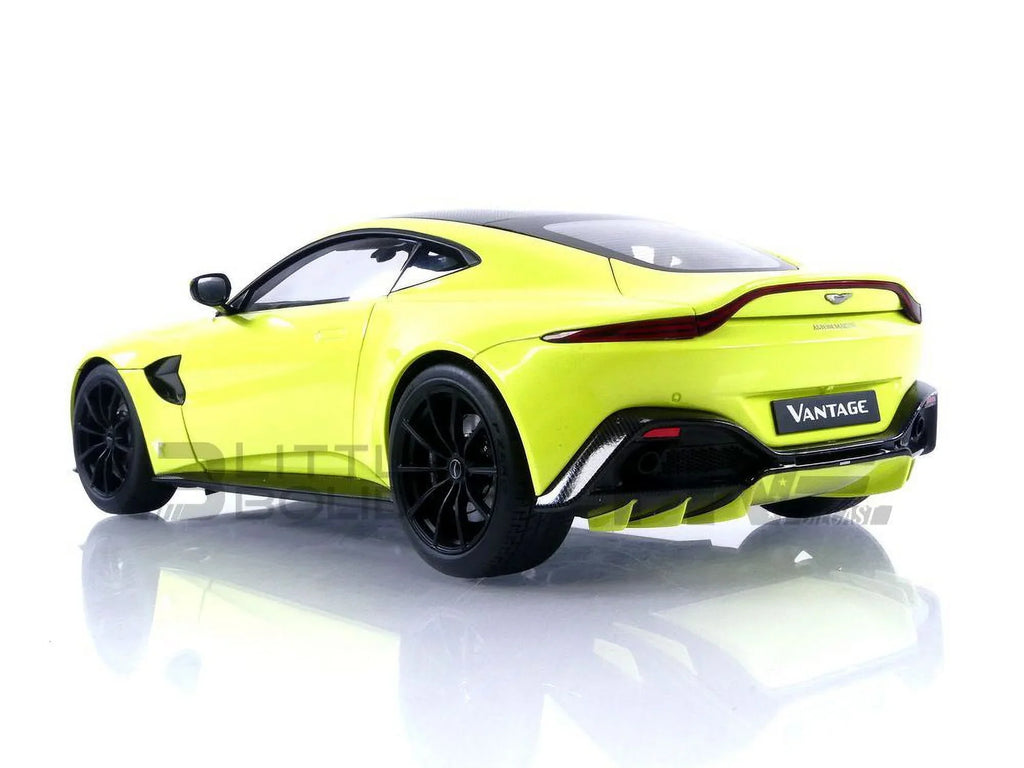 2019 Aston Martin Vantage  (Right Hand Drive) Lime Essence Green with Carbon Top 1/18 Model Car by Autoart