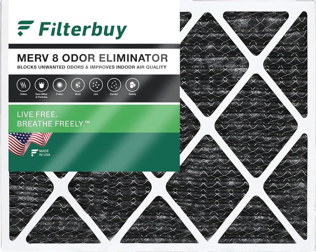Filterbuy 14x18x1  8 Odor Eliminator Pleated   Furnace Air Filters with Activated Carbon (1-Pack)