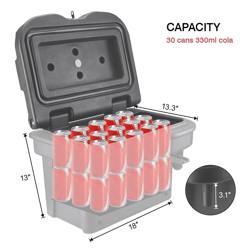 Bed Box Storage Box with Combination Lock Waterproof for Polaris Ranger 500 570 900 1000 General 1000 2016-2022 Black