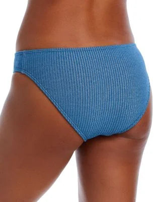 Shoshanna Womens Sea Ribbed Classic Bikini Bottom Swimwear Size Medium