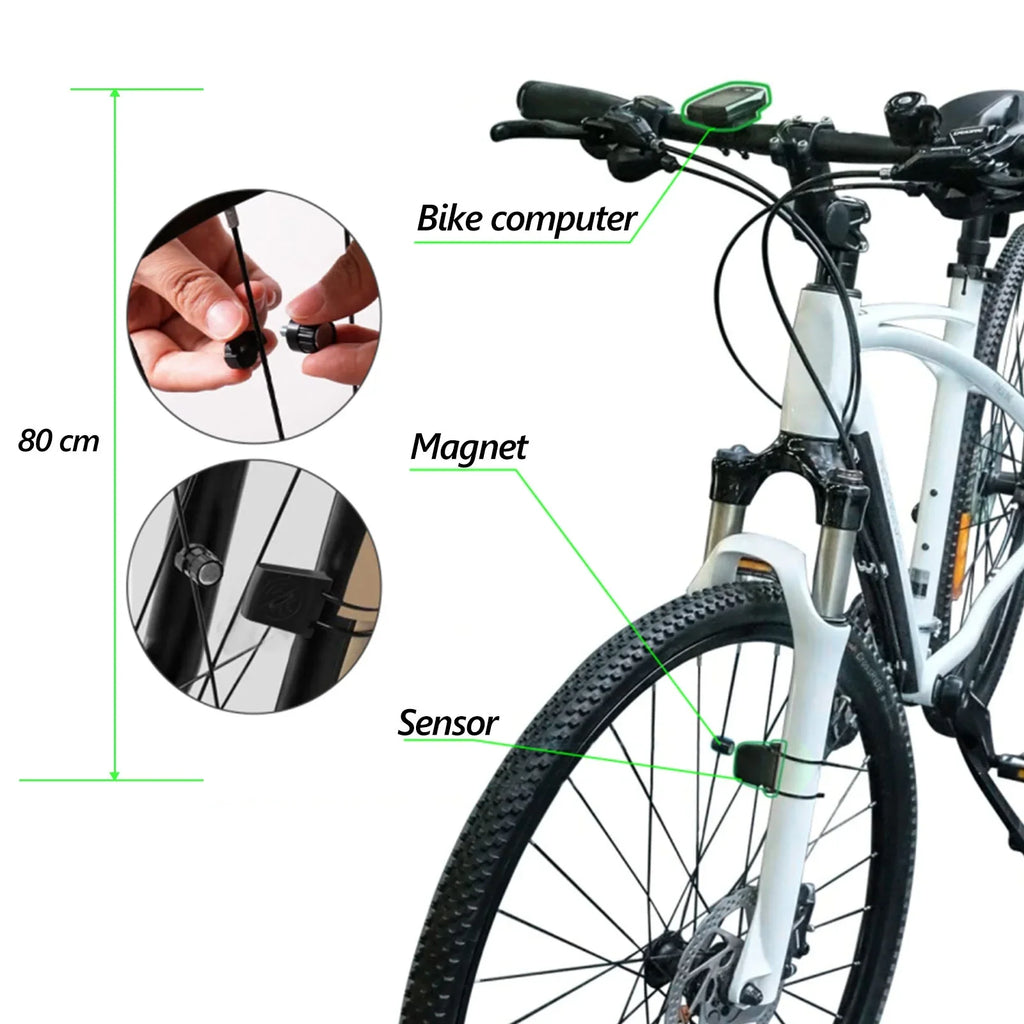 Wireless Bike Computer, Multi-Functional Bike Speedometer, IPX6 Waterproof Large Screen Cycle Computer Automatic Wake-up  Backlight Display