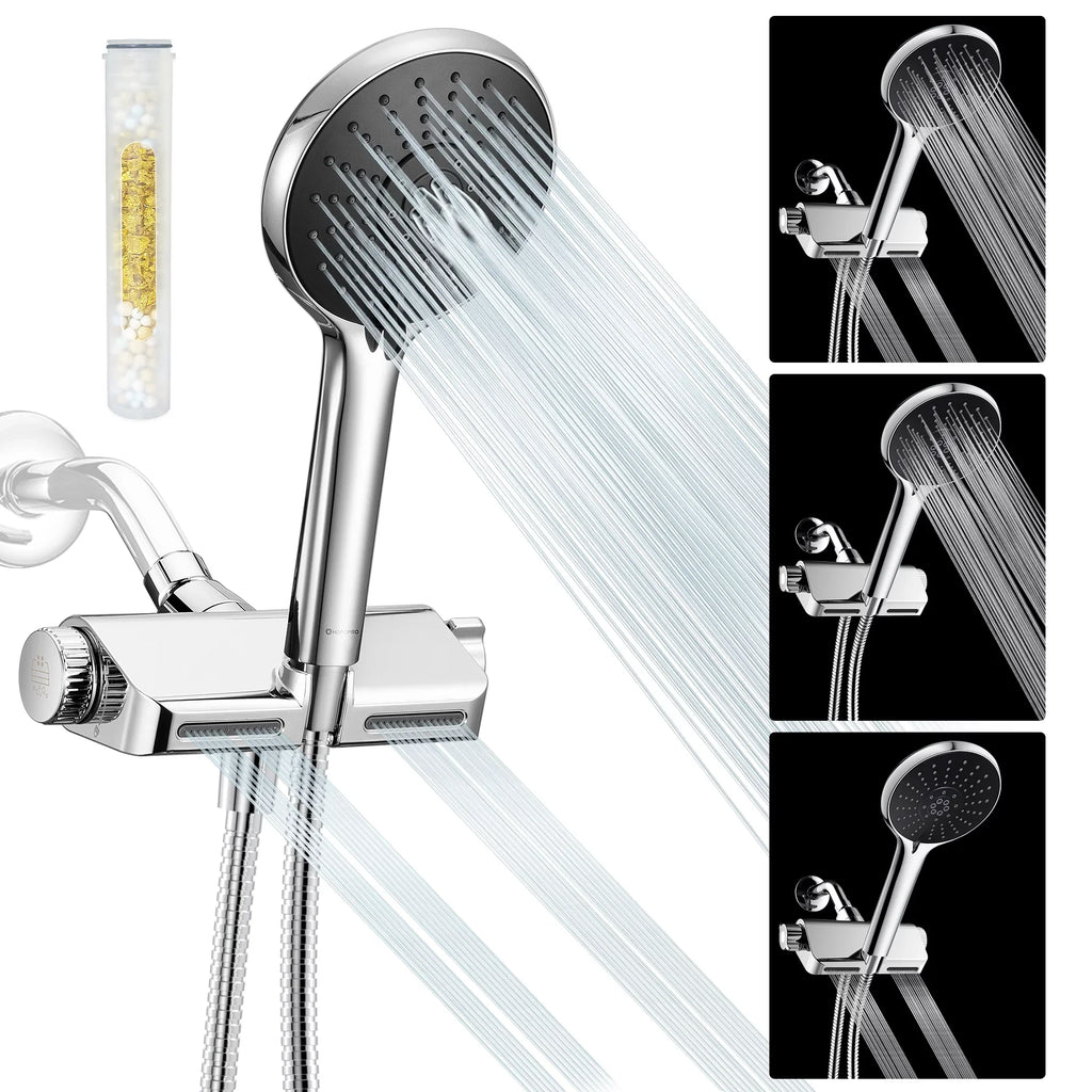 3 in 1 Filter Showerhead with Handheld Combo High Pressure  Shower System Massage Shower Head and 5 Modes Hand Held Shower Head