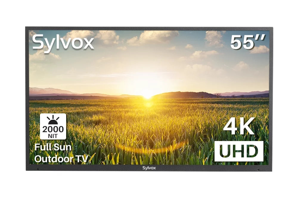 Restored  Outdoor , 55" Full Sun Outdoor Smart , 2000nits 4K  High Brightness, IP55 Waterproof Outside Television Built-in , Support WiFi Bluetooth Pool Series (Refurbished)