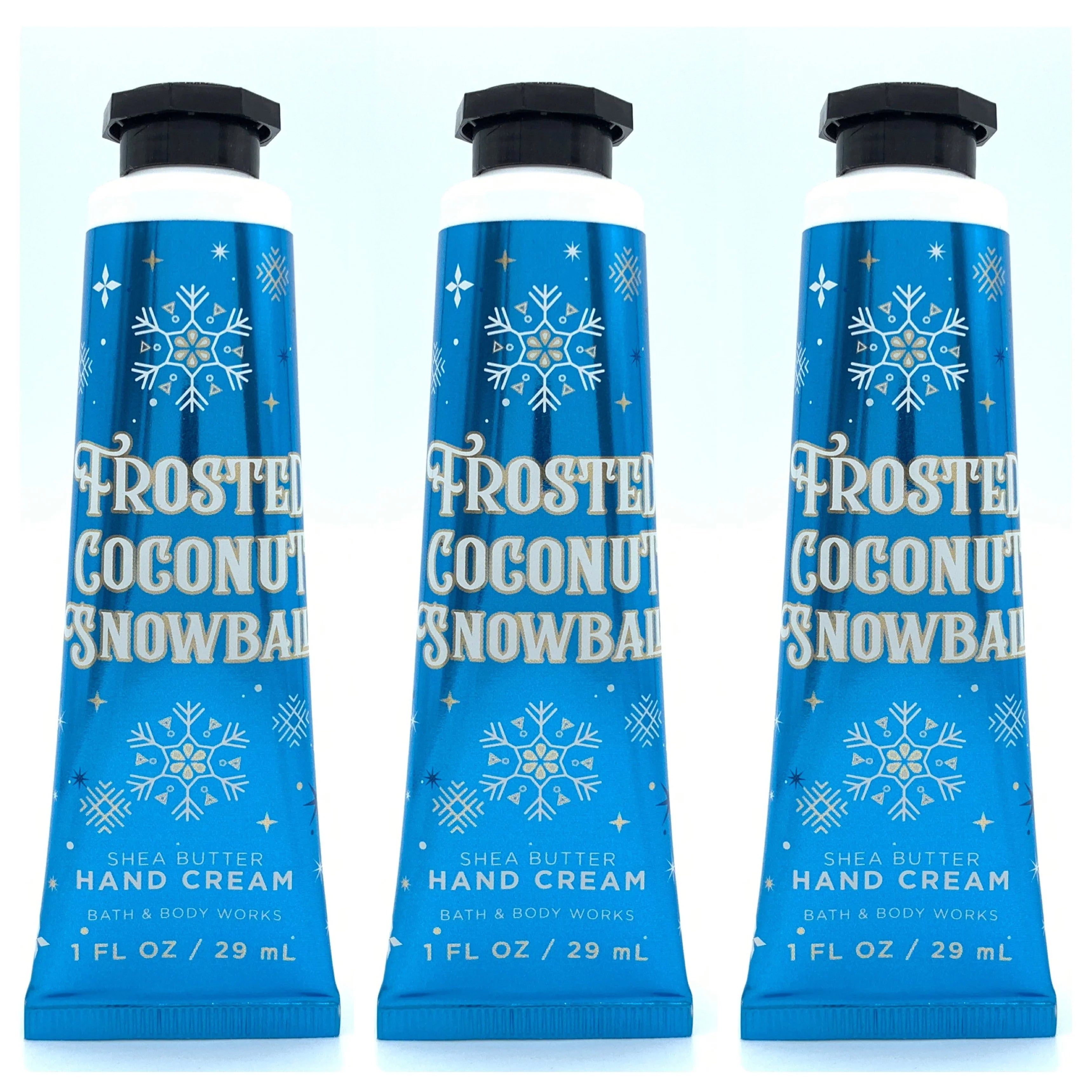 Bath and Body Works Frosted Coconut Snowball Hand Cream 3-Pack, 1oz Each