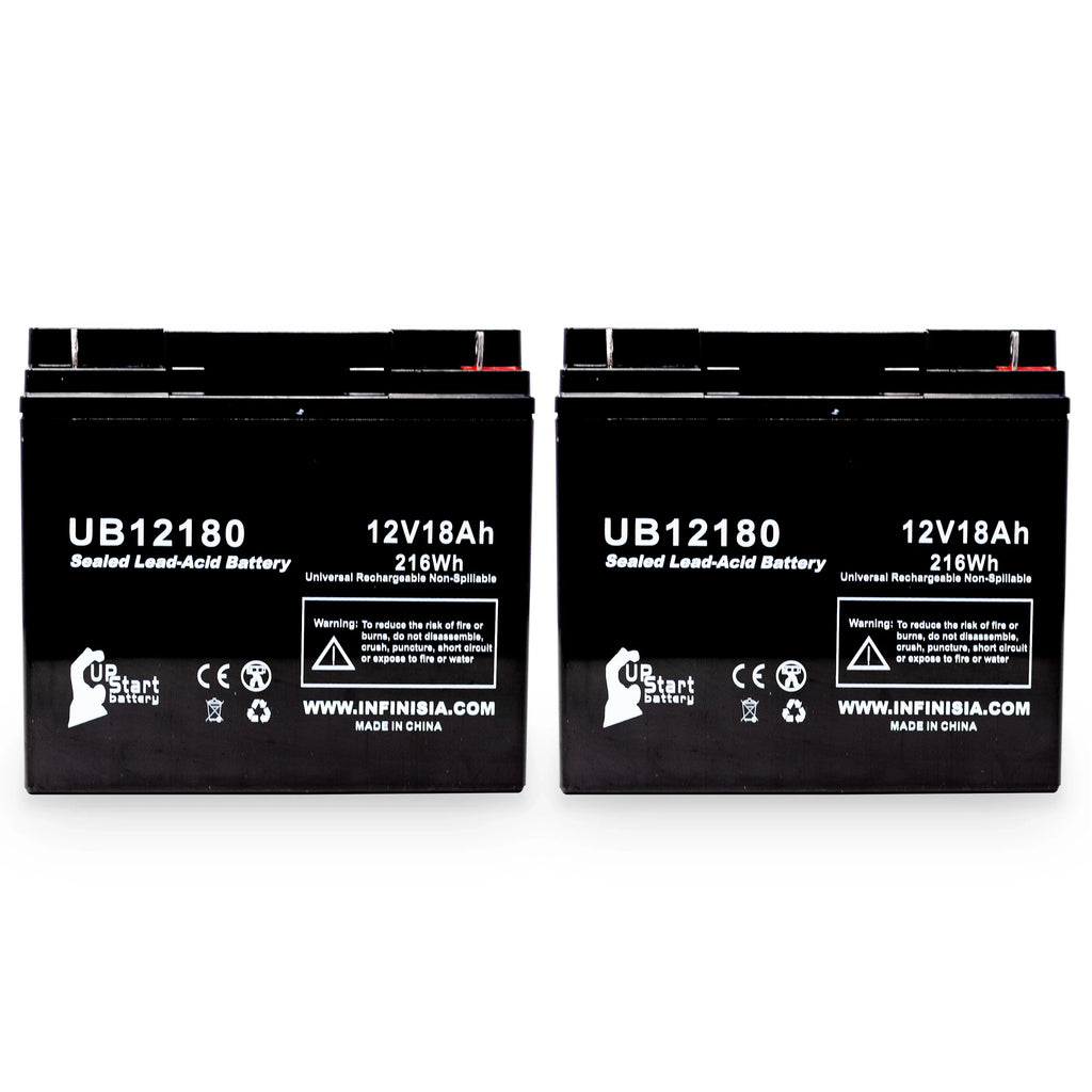 2x Pack - Compatible  / Portalac PX12180 Battery - Replacement UB12180 Universal Sealed Lead Acid Battery (12V, 18Ah, 18000mAh, T4 Terminal, , )