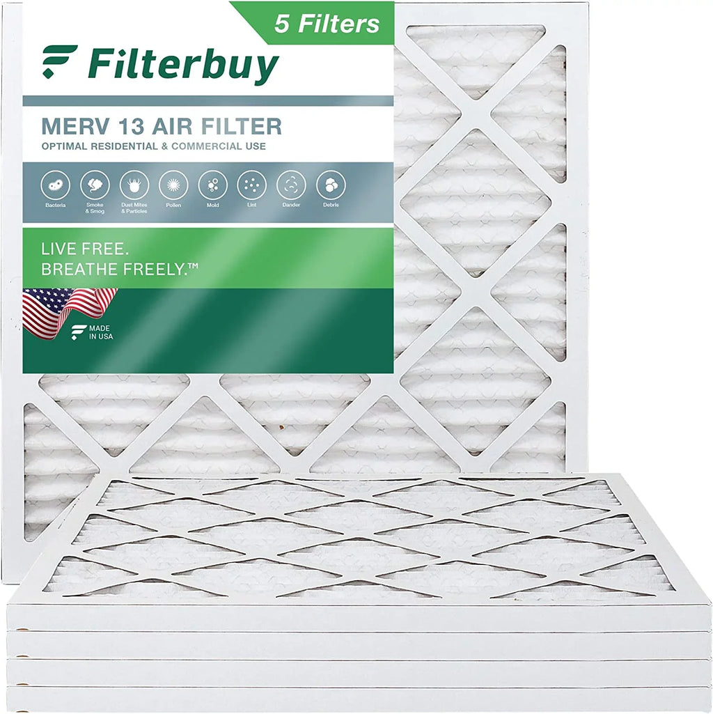Filterbuy 12x12x1  13 Pleated   Furnace Air Filters (5-Pack)