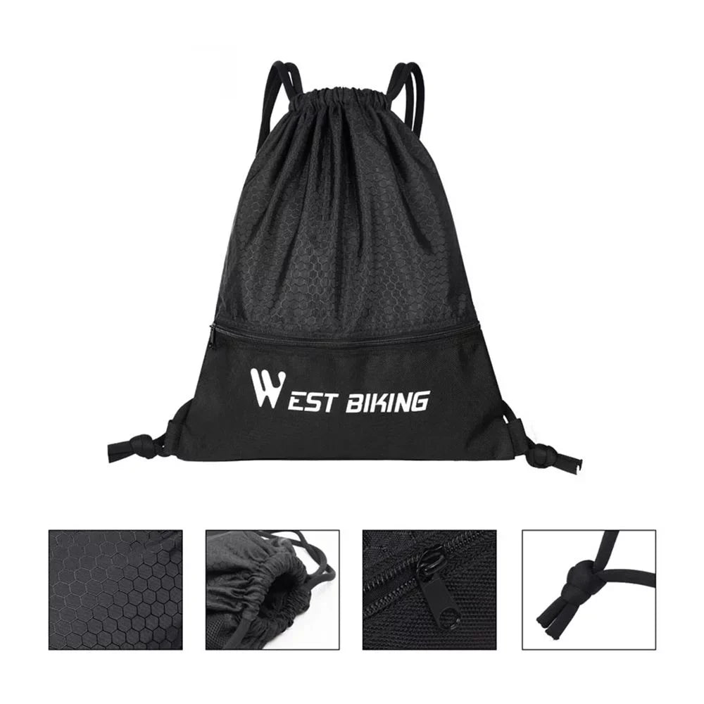 Drawstring Bag Outdoor Sports Sackpack Backpack, Black