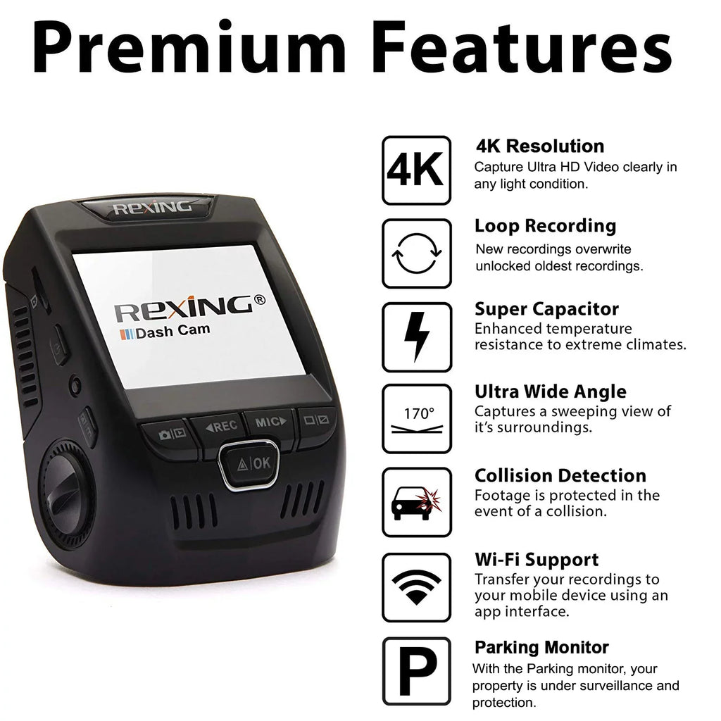 Rexing V1-4K Ultra  Car Dash Cam