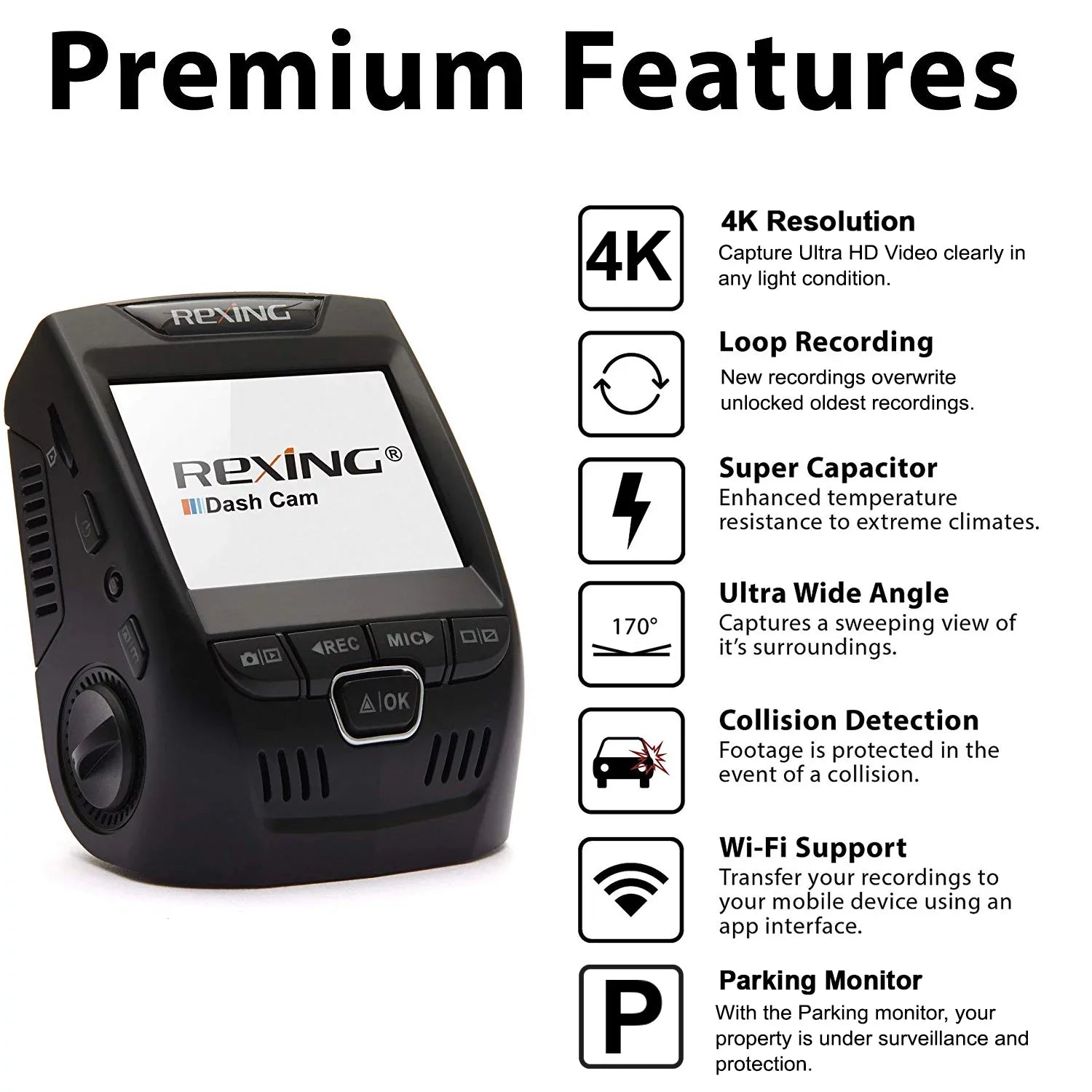 Rexing V1-4K Ultra  Car Dash Cam