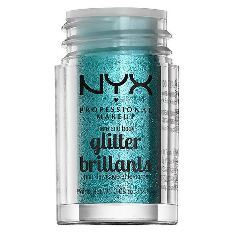 Professional Makeup Face & Body Glitter, Teal 0.08 oz Pack of 2