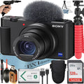 Sony -1F Vlogging Camera (Black) with SanDisk 128GB Memory Card + Tripod + ZeeTech Accessory Bundle