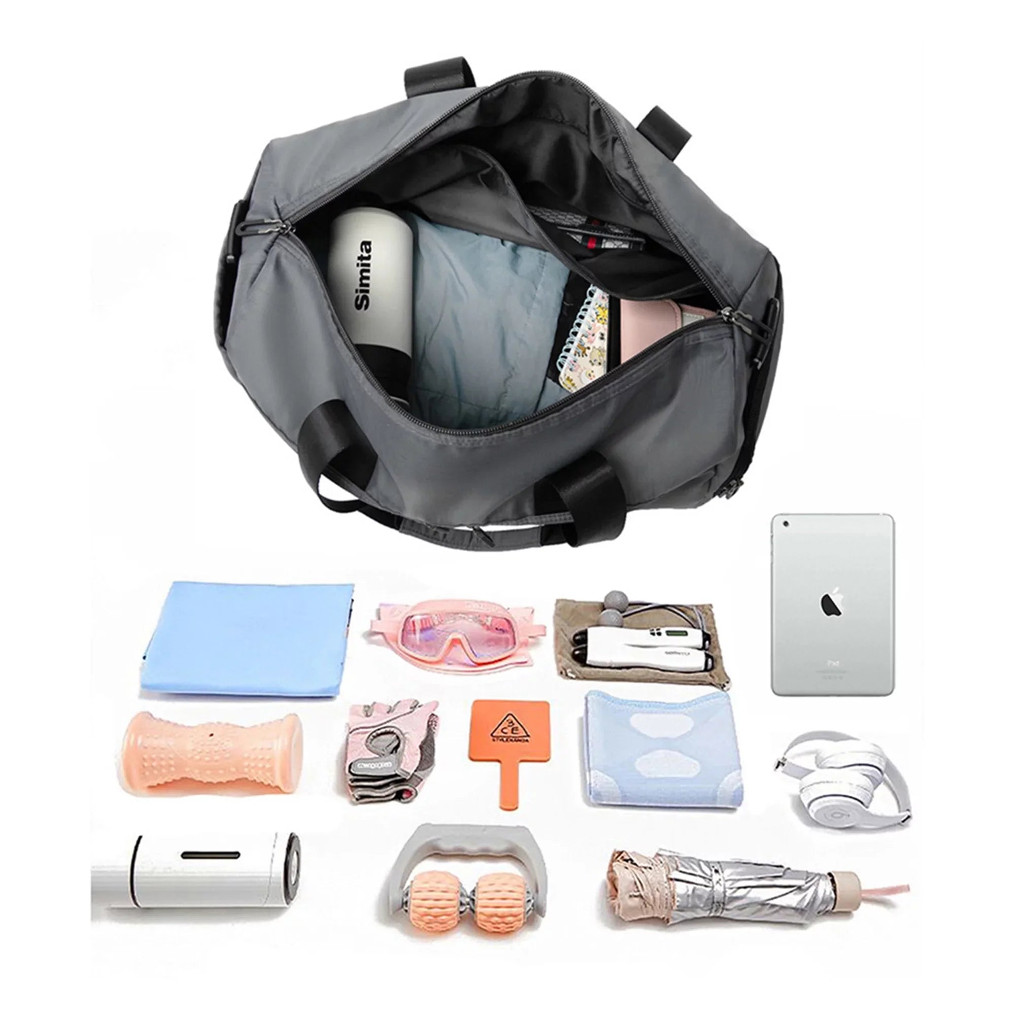 Travel Duffel Bag for Women Men Overnight Bag Small Sports Bag with Dry Wet Pocket and Shoes Compartment