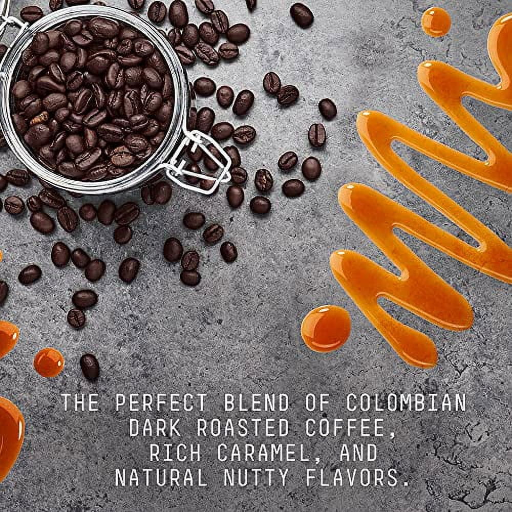 Stone Street Cold Brew Flavored Natural Caramel Nut Flavor, Low Acid, 100% Colombian, Gourmet Coffee, Coarse Ground, Dark Roast 1lb