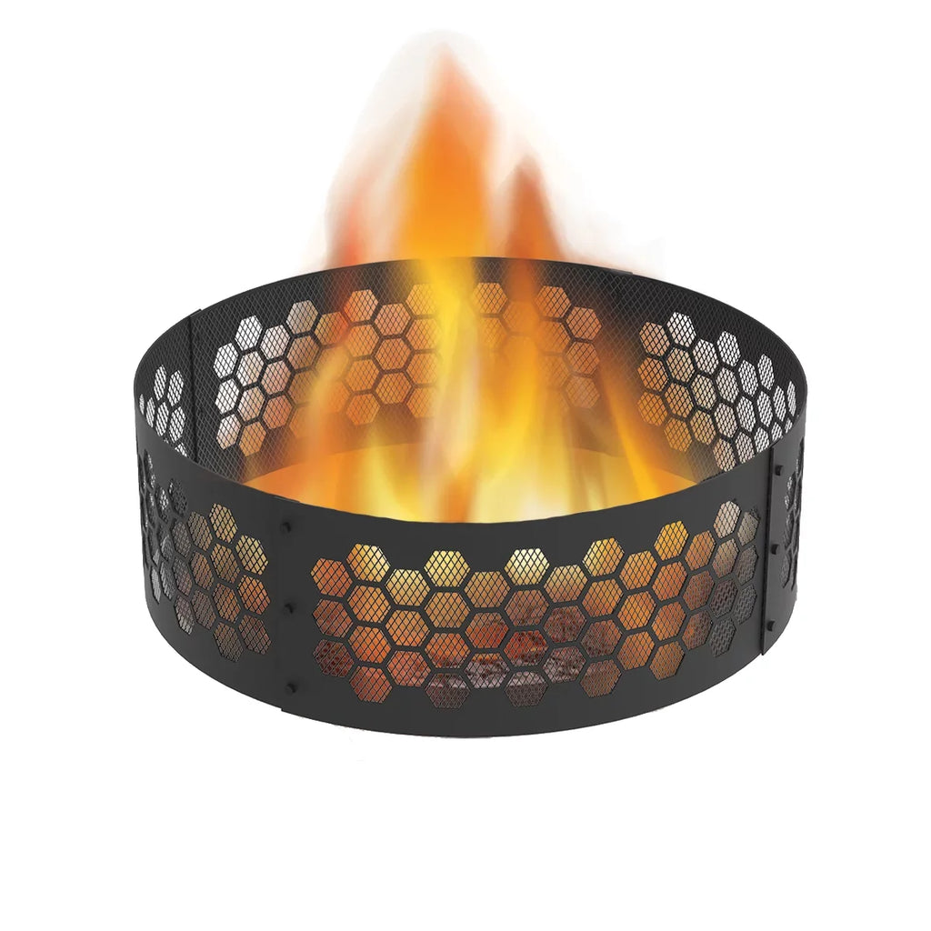 Blue Sky Outdoor Living 36" Round Fire Ring Honeycomb Design Bonfire Liner