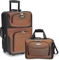 Travel Select Amsterdam Expandable Rolling Upright Luggage, Orange, 2-Piece Set