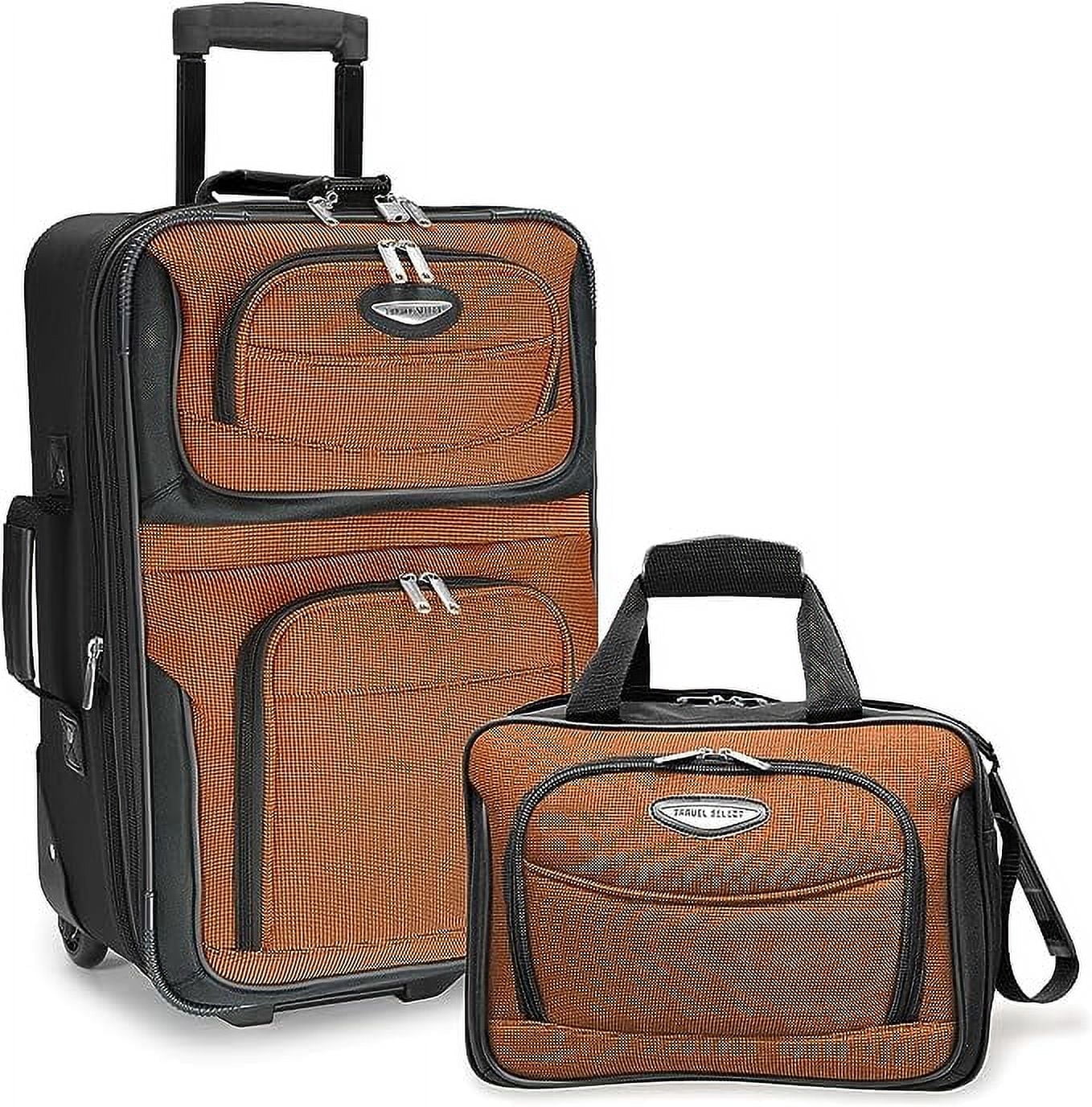 Travel Select Amsterdam Expandable Rolling Upright Luggage, Orange, 2-Piece Set