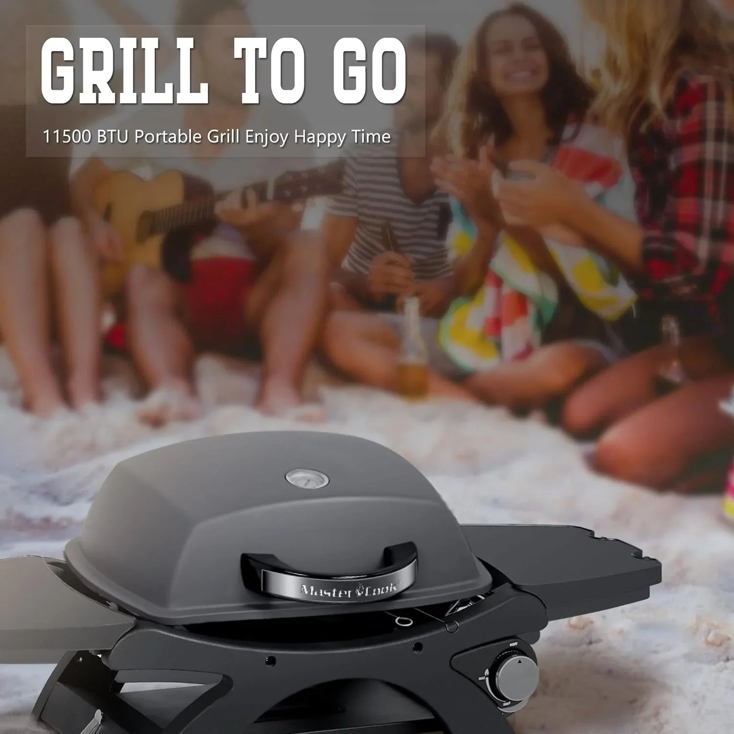 Propane Gas Grill, Portable Tabletop Barbecue Grill with Cart for Patio, Camping, Travel