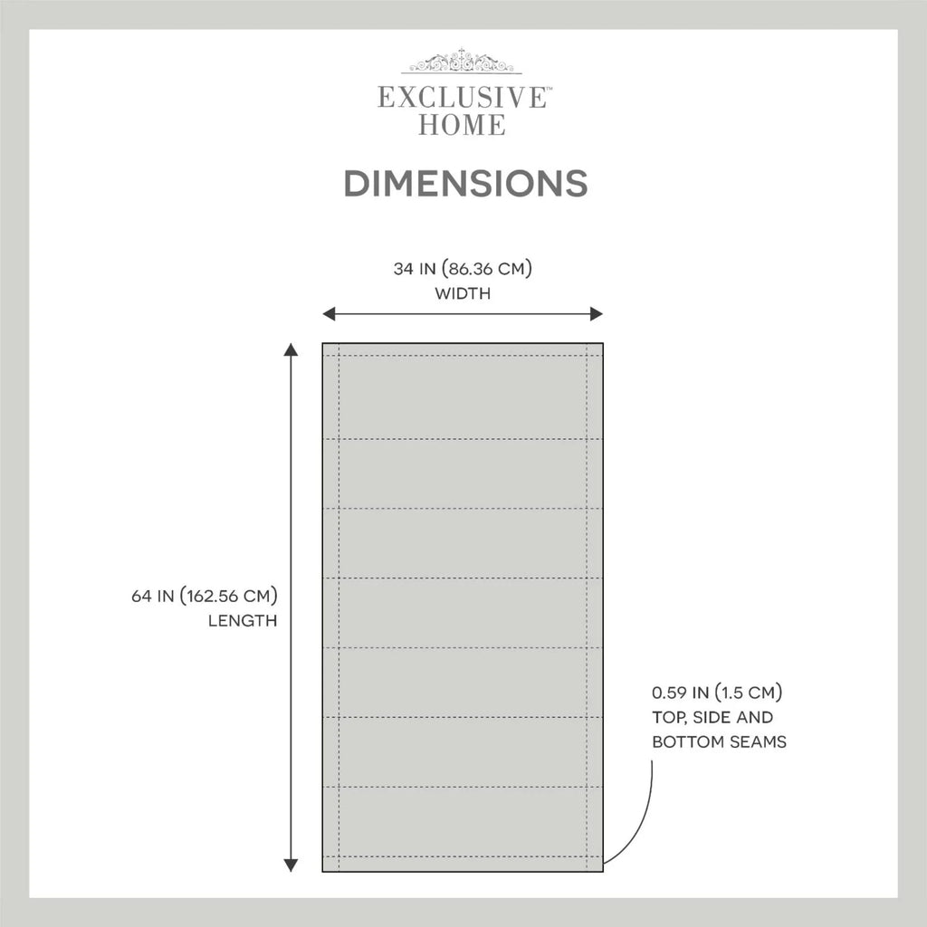 Exclusive Home Ricardo Total Blackout Roman Shade, 34"x64", Grey