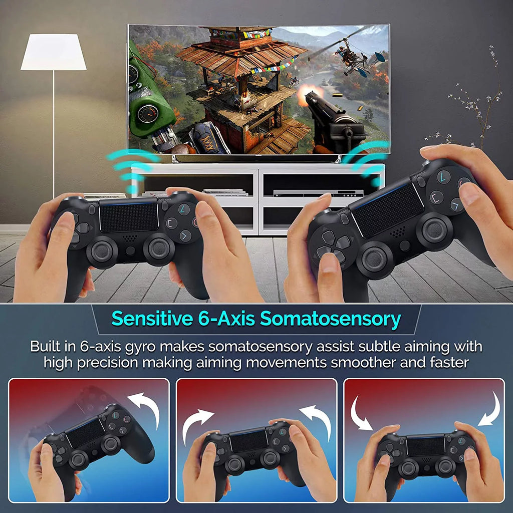Wireless GamePad Compatible with Apple Samsung   Google Intel Nuc Controller Plus 1;000 Battery/Built-In Speaker/Gyro/Remote BlueTooth Slim (Black)