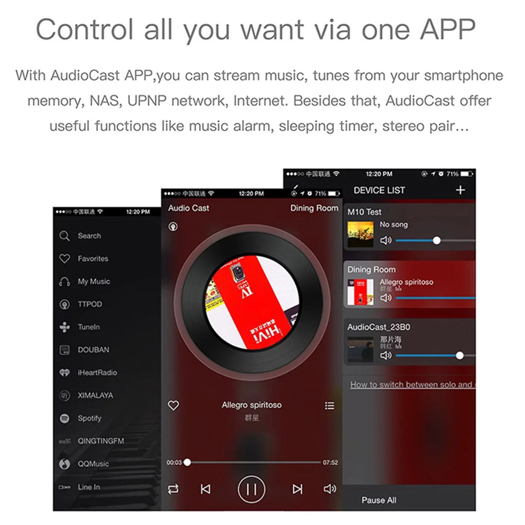 Music Receiver Yabuy M5  Receiver Airplay   & Android Airmusic 2.4G  Audio Speaker for Spotify Wireless Sound Streamer
