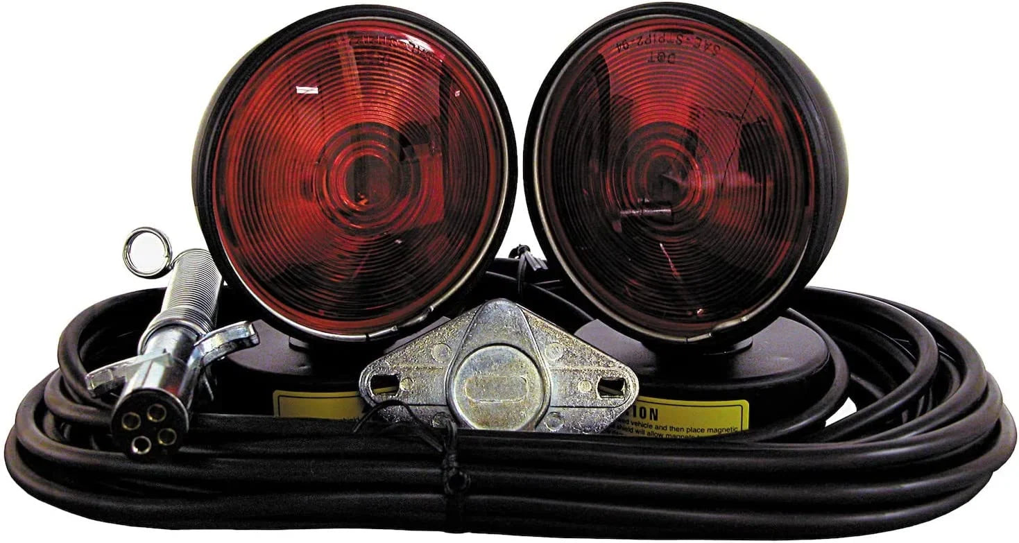 Custer Products CUPHDTL30B 30 ft. Cord 4 Round 70 Round Magnets  Towing Stock Box Plug