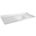 Design House 557660- 61-inch Camilla Cultured Marble Centerset Mount Rectangle Single Bow Vanity Top with Integrated Backsplash, Solid White