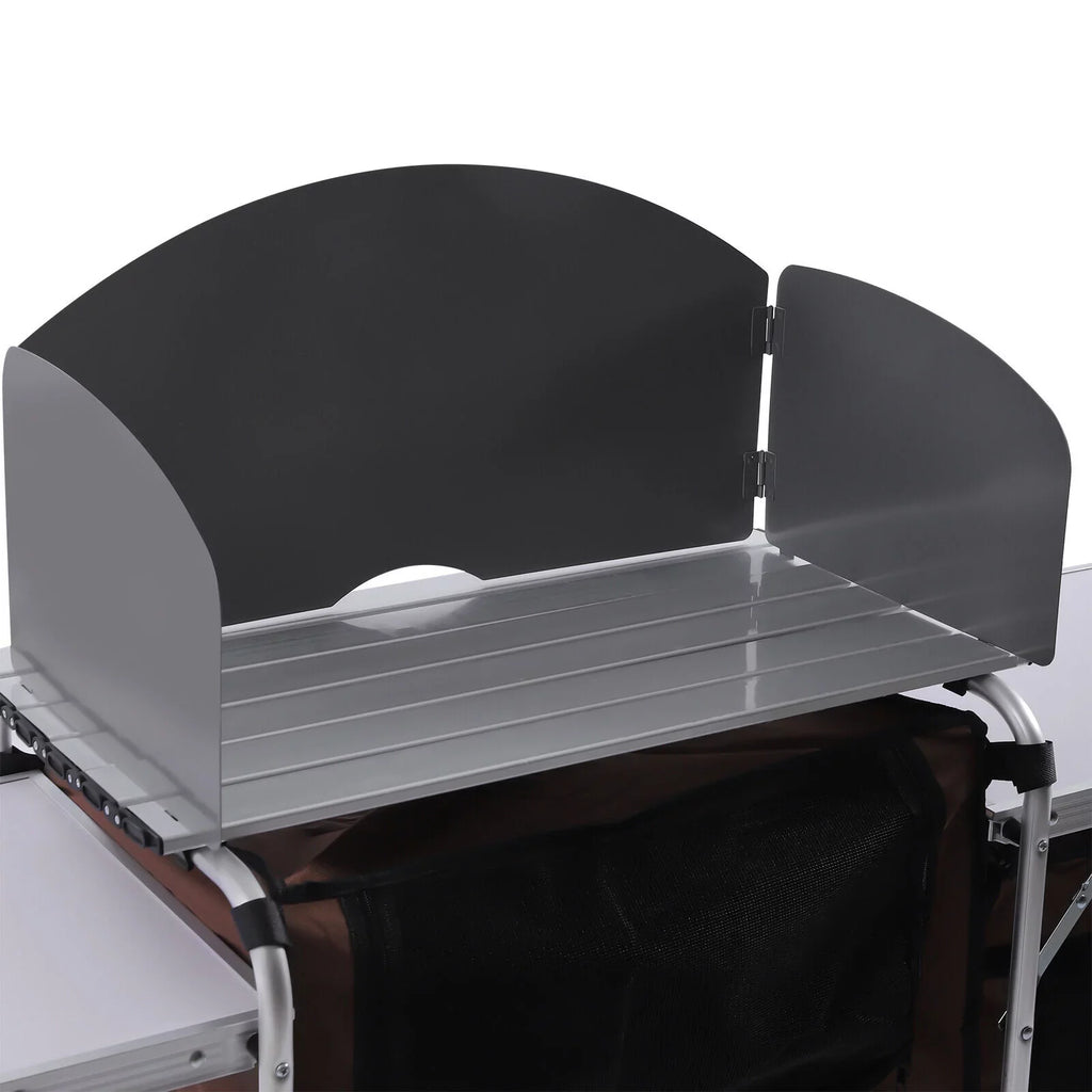 Camping Kitchen Table Storage Cabinet Folding  Grill Table Cupboard Shelf
