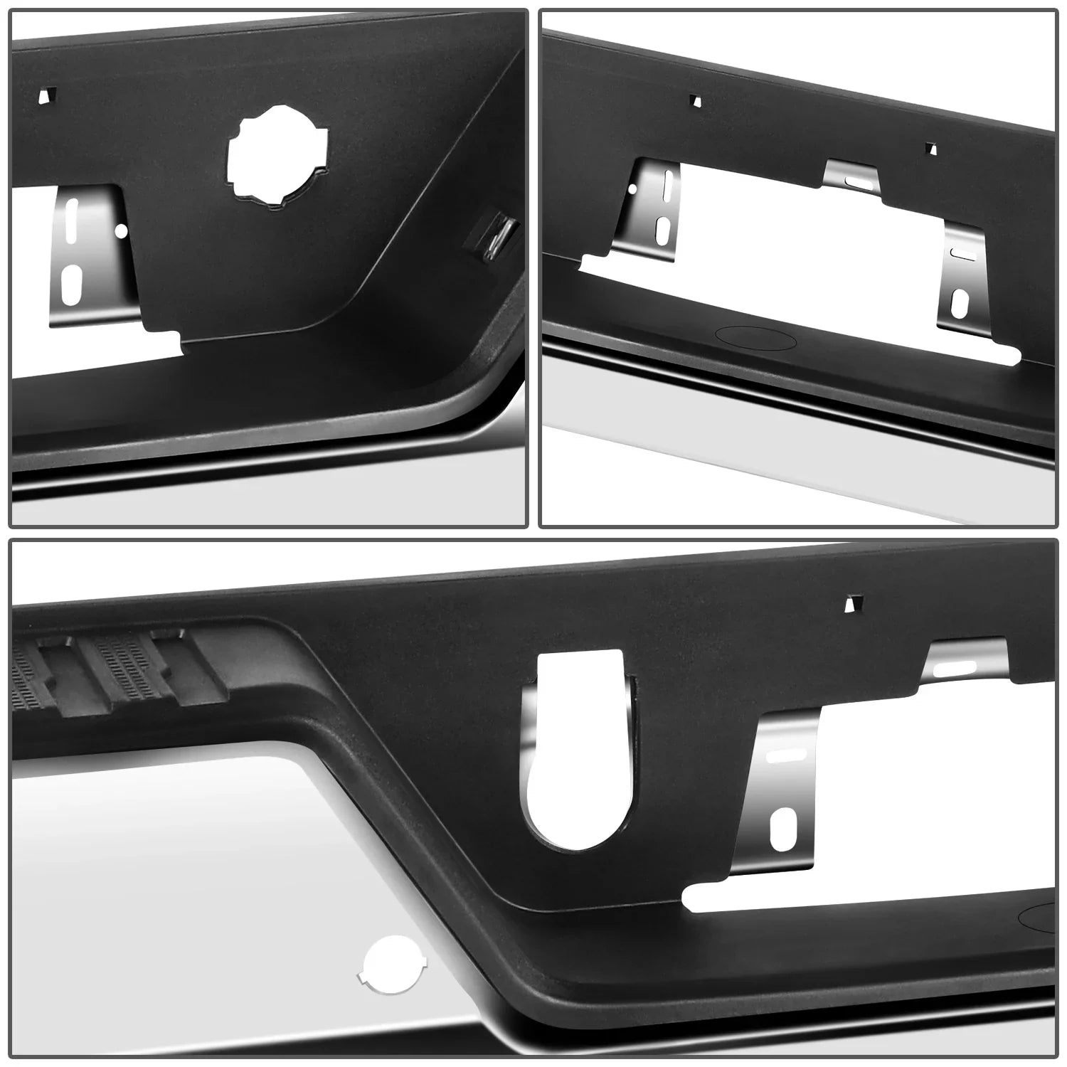 Motoring -10068 For 2019-2023 Silverado Sierra Chrome Rear Step Bumper With Parking Sensor Holes