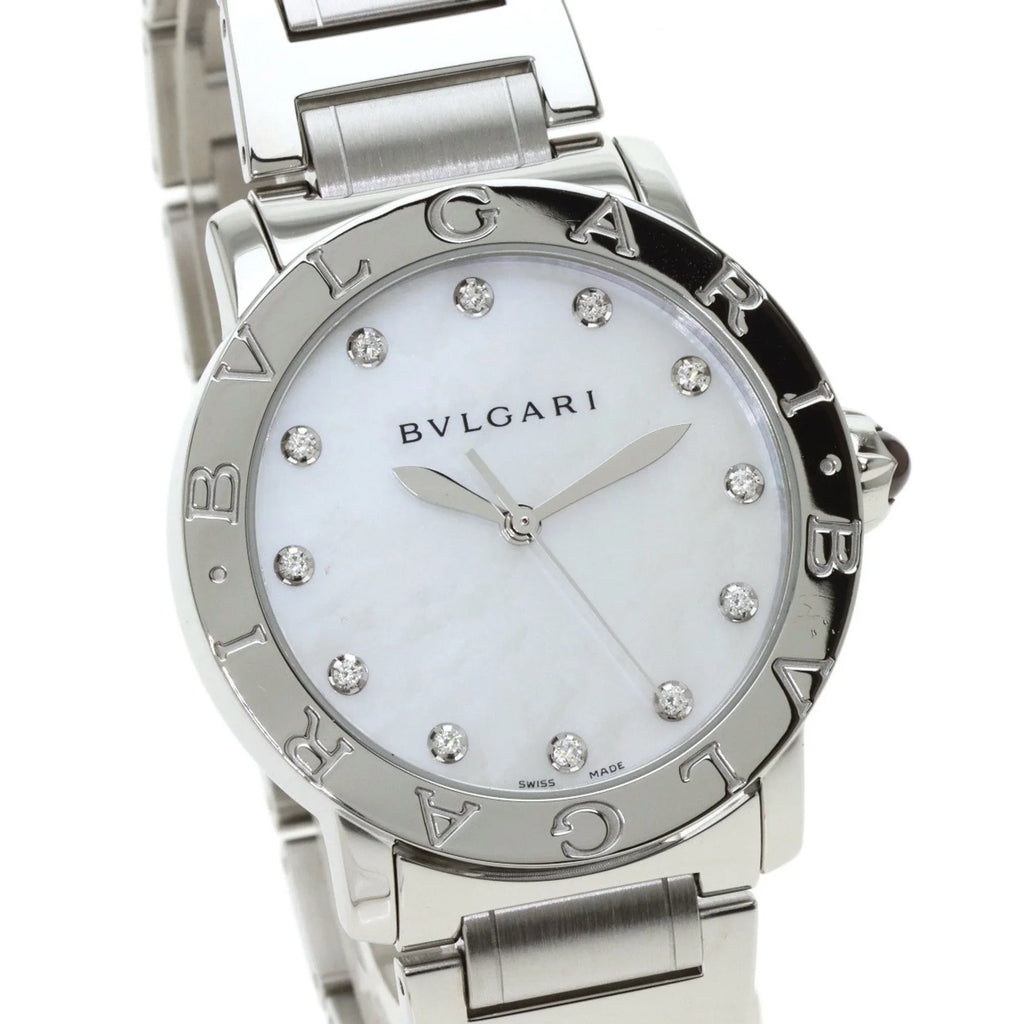 Pre-Owned Bulgari BB37S 12P Diamond Watch Stainless Steel/ Men's  (Good)