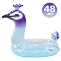 Alin Swimming Pool Toys Inflatable Glitter Pool Float Peacock Designed with Fast Valves Lounge Raft Decorative Water Game Summer Beach Party for Kids | 48 Inch