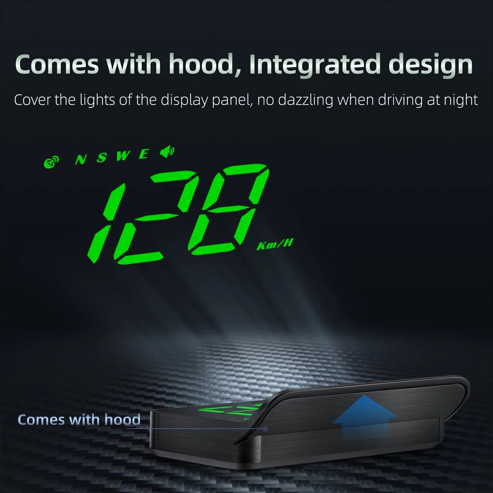 Walmeck Car 3.5 inch Head-up Display Windshield Projecter Digital Vehicle Speedometer  Model Overspeed Warning Fatigue Driving Alarm