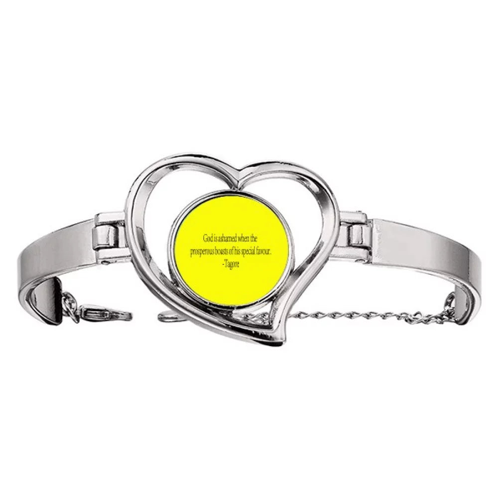 Qoutes Famous People Healing God Prosperous Bracelet Heart Jewelry Wire Bangle