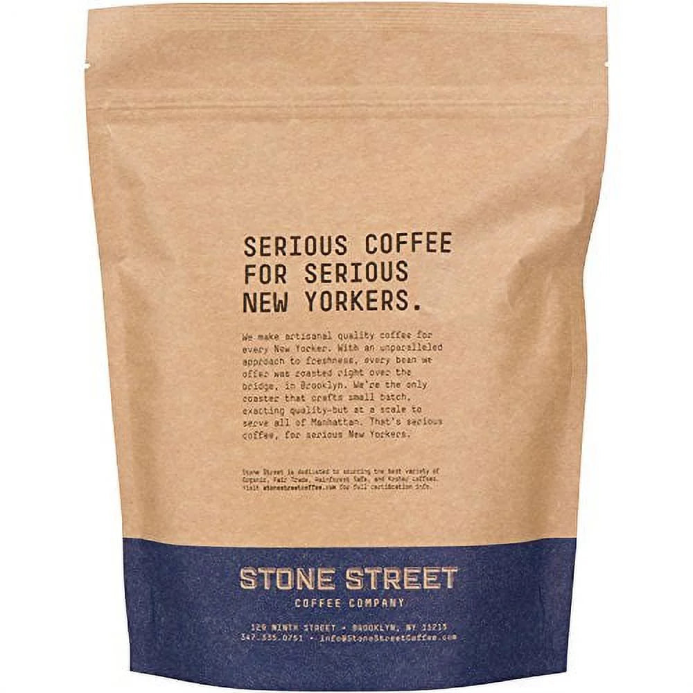 Stone Street Cold Brew Flavored Natural Caramel Nut Flavor, Low Acid, 100% Colombian, Gourmet Coffee, Coarse Ground, Dark Roast 1lb