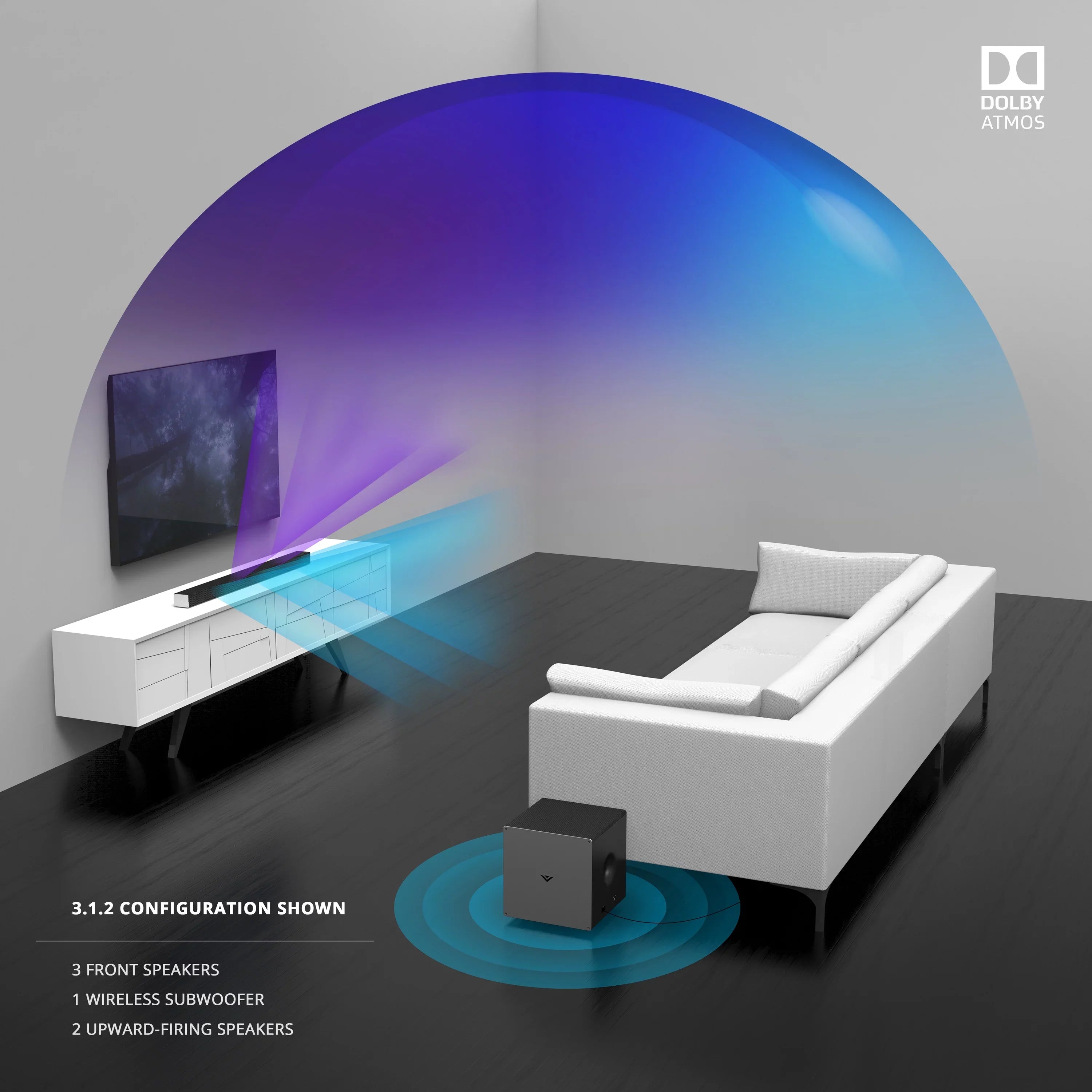 46" 3.1.2 Home Theater Sound System with Dolby Atmos®