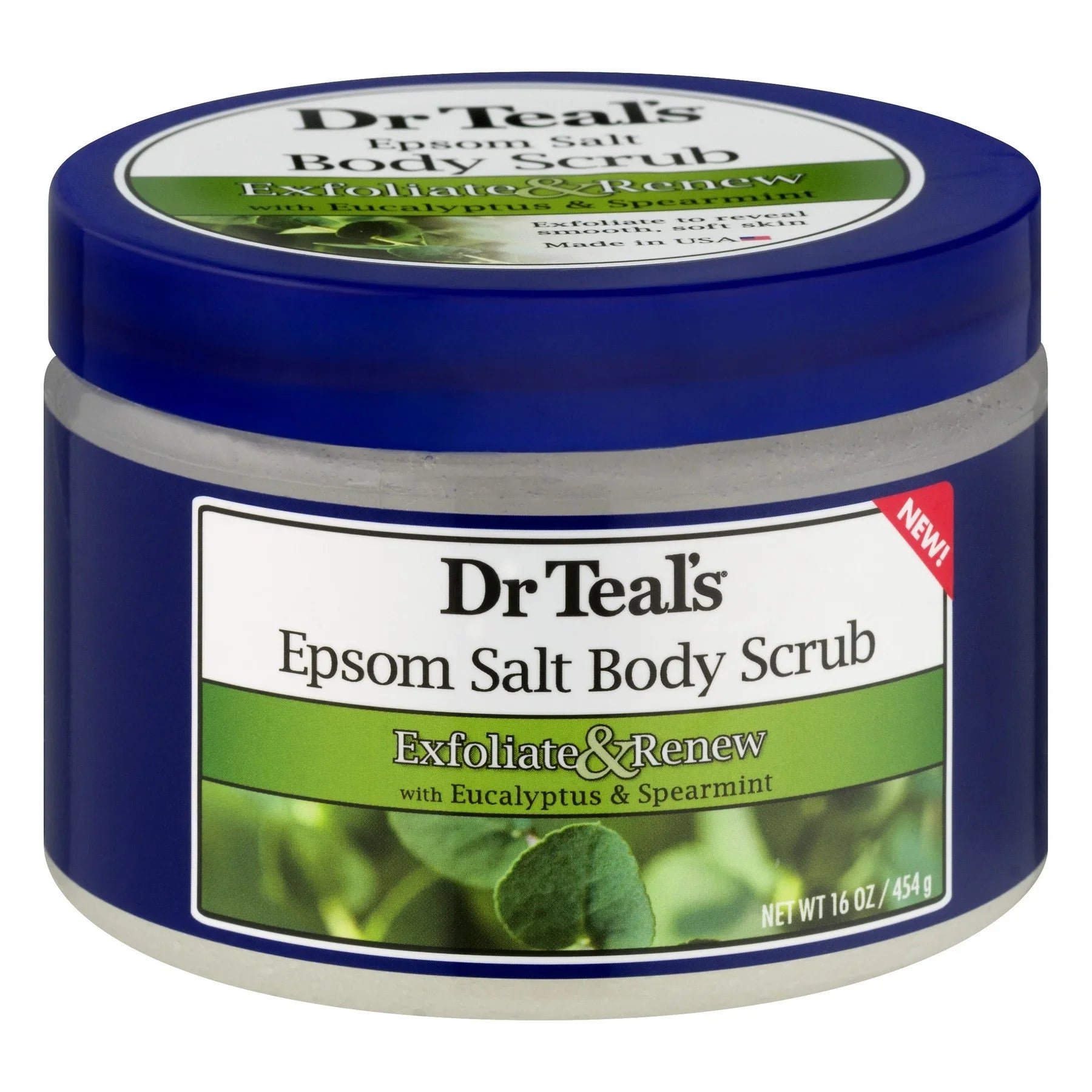 Dr Teal's Exfoliate & Renew Eucalyptus & Spearmint Epsom Salt Body Scrub, 16 oz (Pack of 6)