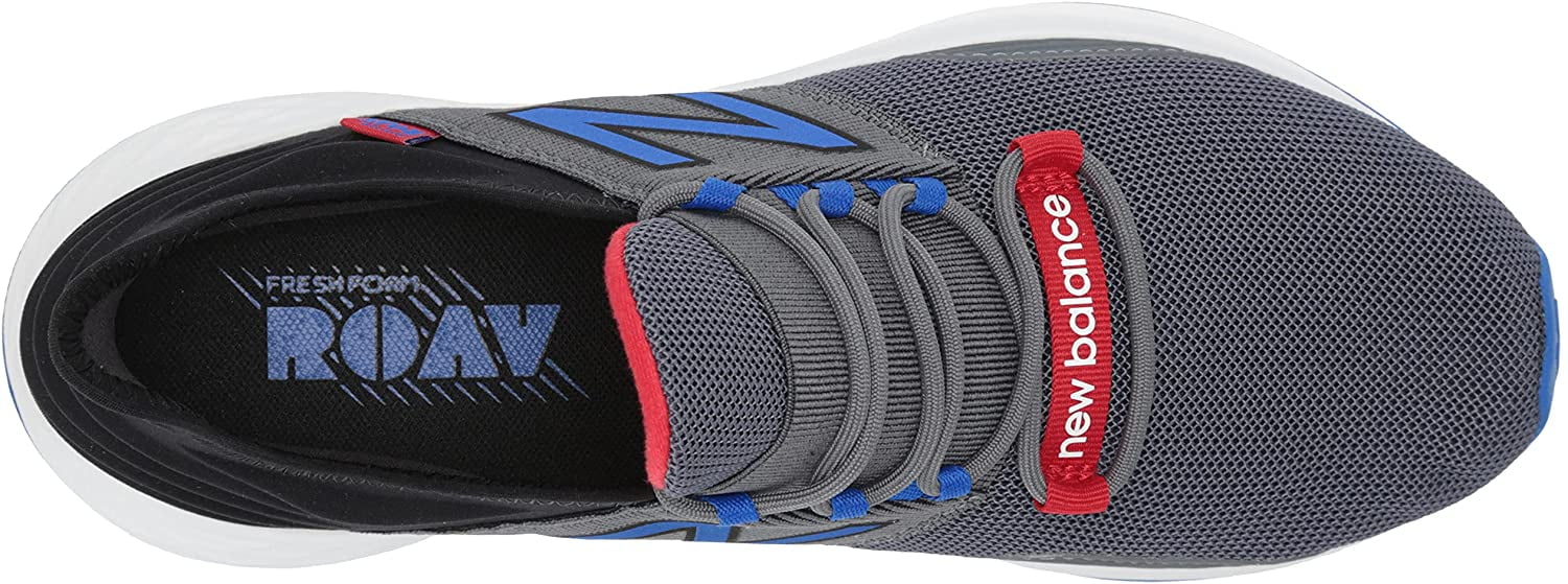 New Balance Mens Fresh Foam Roav V1 Sneaker 12 Lead/Cobalt/Team Red