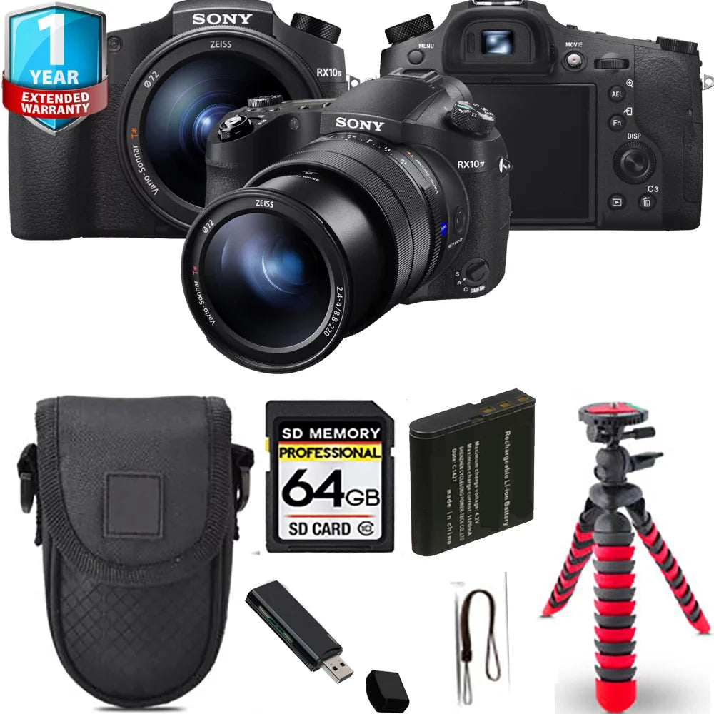 Sony Cyber-shot -RX10  Digital Camera + Spider Tripod + 1 Yr Warranty - 64GB