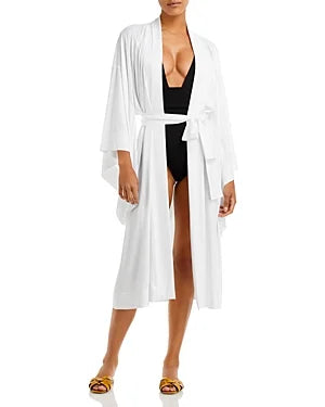 Norma Kamali Women's Midi Robe Swim Cover-Up (, White)