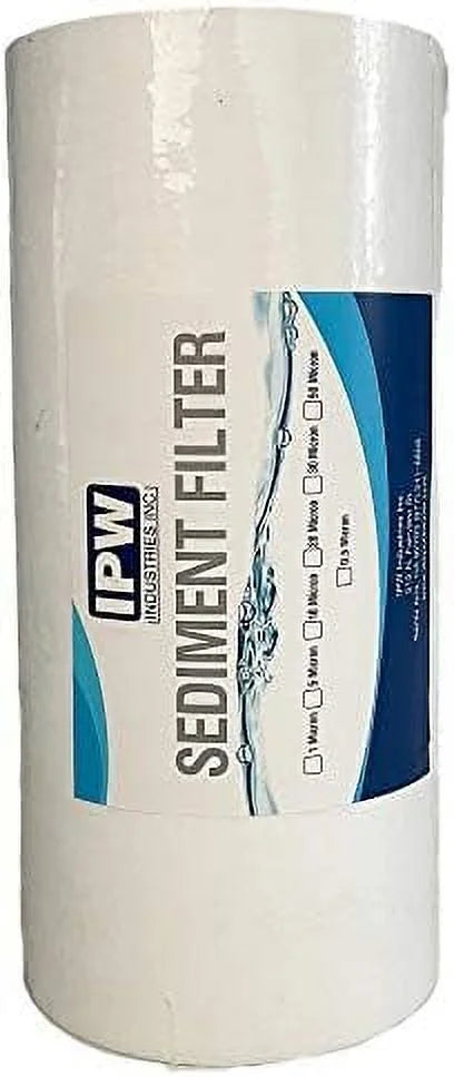 Whole House Sediment Water Filter - 20 Micron Sediment Filter - Full Flow Filter Compatible With Pelican And Other 10" X 45" Filtration Systems (6 Pack Of Filters)