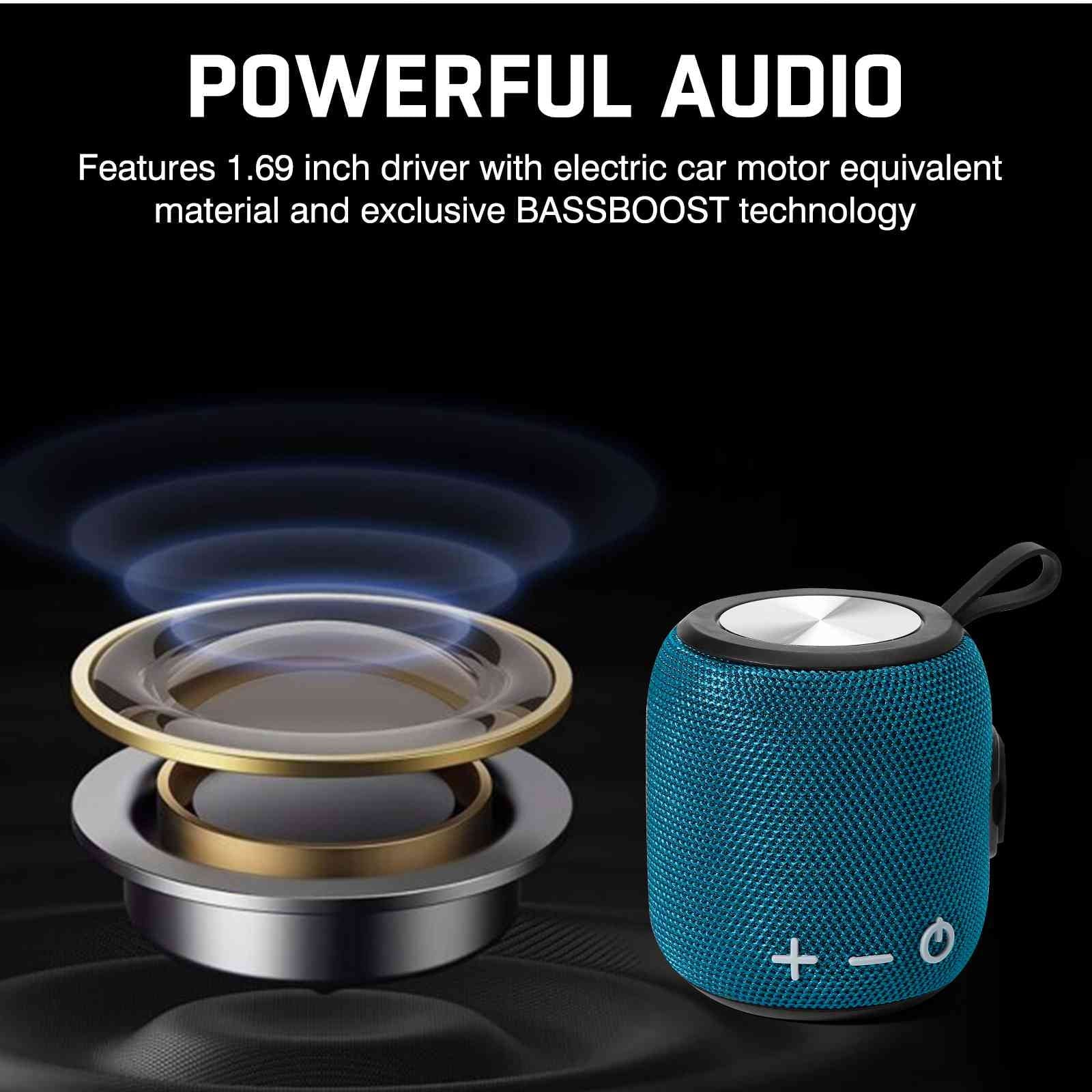 Bluetooth Speaker: Powerful Stereo Sound, IPX7 Waterproof, True Wireless Stereo Pairing, Portable Design, Latest Bluetooth V5.2 - Perfect for Mi Max 3, Beach, Outdoor, Home, Parties, Scooter - Blue