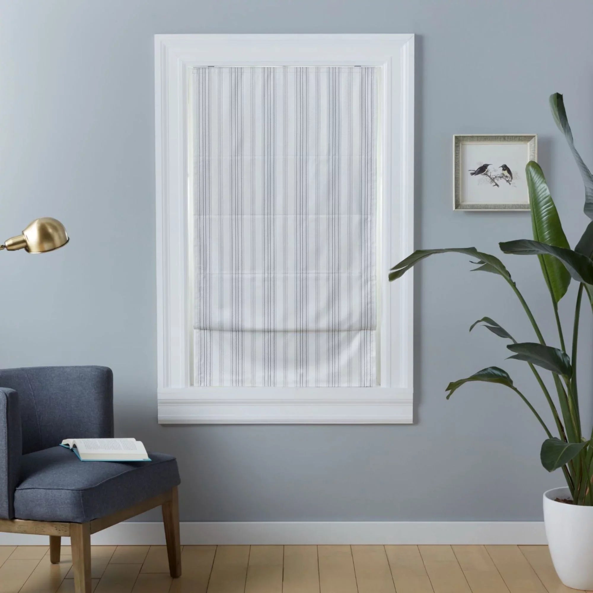 Exclusive Home Ricardo Total Blackout Roman Shade, 34"x64", Grey