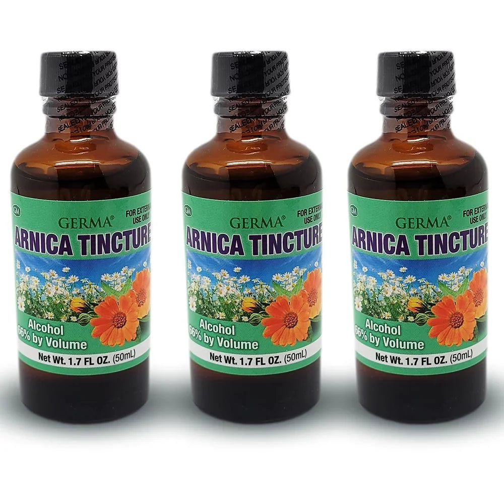 Germa Arnica Tincture. Topical Analgesic. For Joint Pain, Body Aches and Counterirritant for Bruises. Helps You Maintain a Healthy Skin. 1.7 oz. Pack of 3