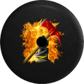 2018 2019 Wrangler  Backup Camera Fireball Flames Firefighter Holding Axe Spare Tire Cover for Jeep  32 Inch