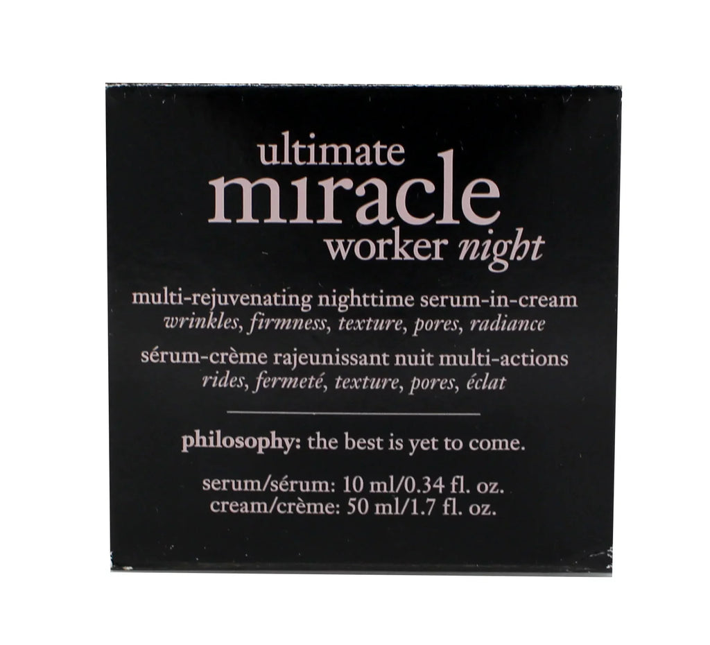 Philosophy Ultimate Miracle Worker Night Multi Rejuvenating Nighttime Serum-In-Cream 0.34 Oz / 1.7 Oz