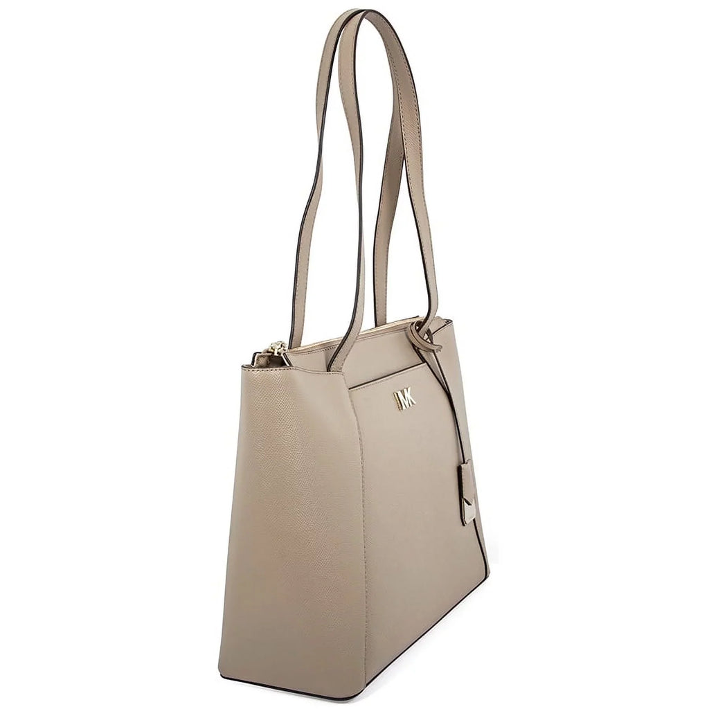 Michael Kors Maddie Medium Crossgrain Leather Tote-Truffle