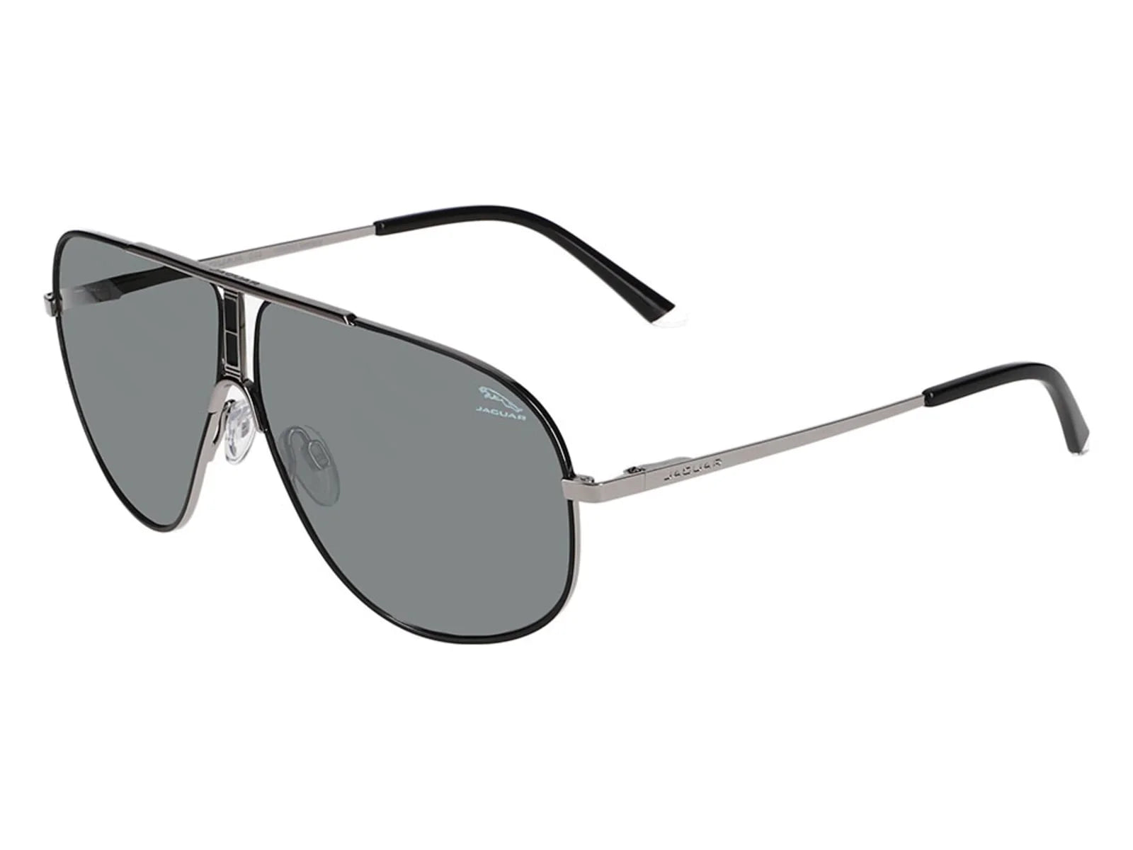 Jaguar 37502 Sunglasses, Grey-Black Frame, Mirror Lens, 63-9-140