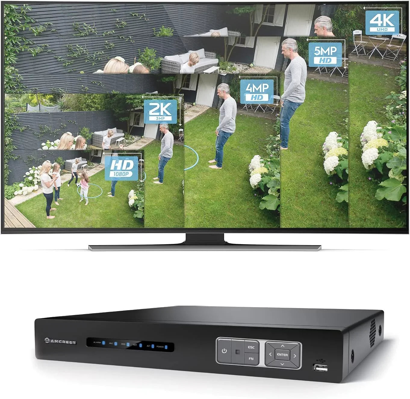 Amcrest 4K UltraHD 16 Channel   Security Camera System Recorder, 8MP Security  for Analog Security Cameras & Amcrest  Cameras,  Smart , Pre-Installed 4TB Hard Drive (AMDV5116-4TB)
